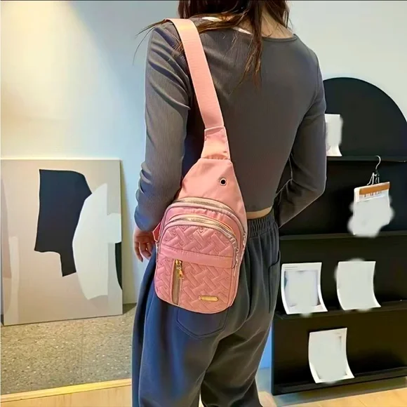 NWT Pink embroidery with hearts mini backpack - Picture 2 of 2